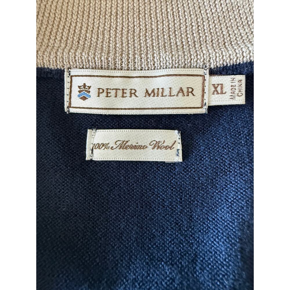 Peter Millar Merino Wool 1/4 Zip Navy XL Golf/Country Club/Business Casual Vest - Picture 3 of 9